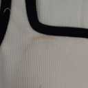 SUUKSESS Women Padded Cotton Ribbed Long Tank Tops Casual Summer Going Out Sleeveless Scoop Neck Basic Cami Tops (Small, 04 White-black)