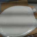 Mayfair Linden Slow Close Toilet Seat, Non Slip Heavy Duty Wood, Easy Install, Round, White