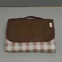Outdoor Picnic Blankets Waterproof Foldable, Large Beach Blanket Sandproof, Gingham Picnic Mat Cute Washable Portable (Brown, 60"80") (5' x 6'8" (Rectangular))