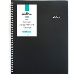 WallDeca 2025 Appointment Weekly Planner - Annual Weekly & Monthly Planner, Jan - Dec 2025, 8.5 x 11" Flexible Cover, 7AM - 7PM, Notes Pages, Twin-Wire Binding