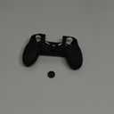 PlayVital Guardian Edition Black Ergonomic Soft Anti-Slip Controller Silicone Case Cover for ps4, Rubber Protector Skin with Joystick Caps for ps4 Slim/Pro Controller