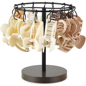 Dahey Metal Claw Clip Organizer Holder Stand Storage Display Hair Accessories Bedroom Bathroom College Dorm Room Decor for Women and Girls, Brown