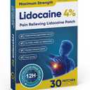 4% Lidocaine Pain Relief Patches – Fast-Acting, 12-Hour Long Lasting Relief for Back, Neck, Shoulder & Joint Pain，Easy to Apply – 40 Count, 5.5” x 3.94”-66