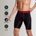 Men's Underwear 9 Inch Extra Long Leg Boxer Briefs for Men Pack, Athletic, Sport, Quick Dry, Moisture Wicking Fly (L)