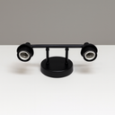 Track Lighting Kit, 2-Light Adjustable Flush Mount Ceiling Light, Black Flexibly Rotatable LED Ceiling Spotlight Fixtures for E27 Bulb, Kitchen, Living Room, Bedroom, Hallway