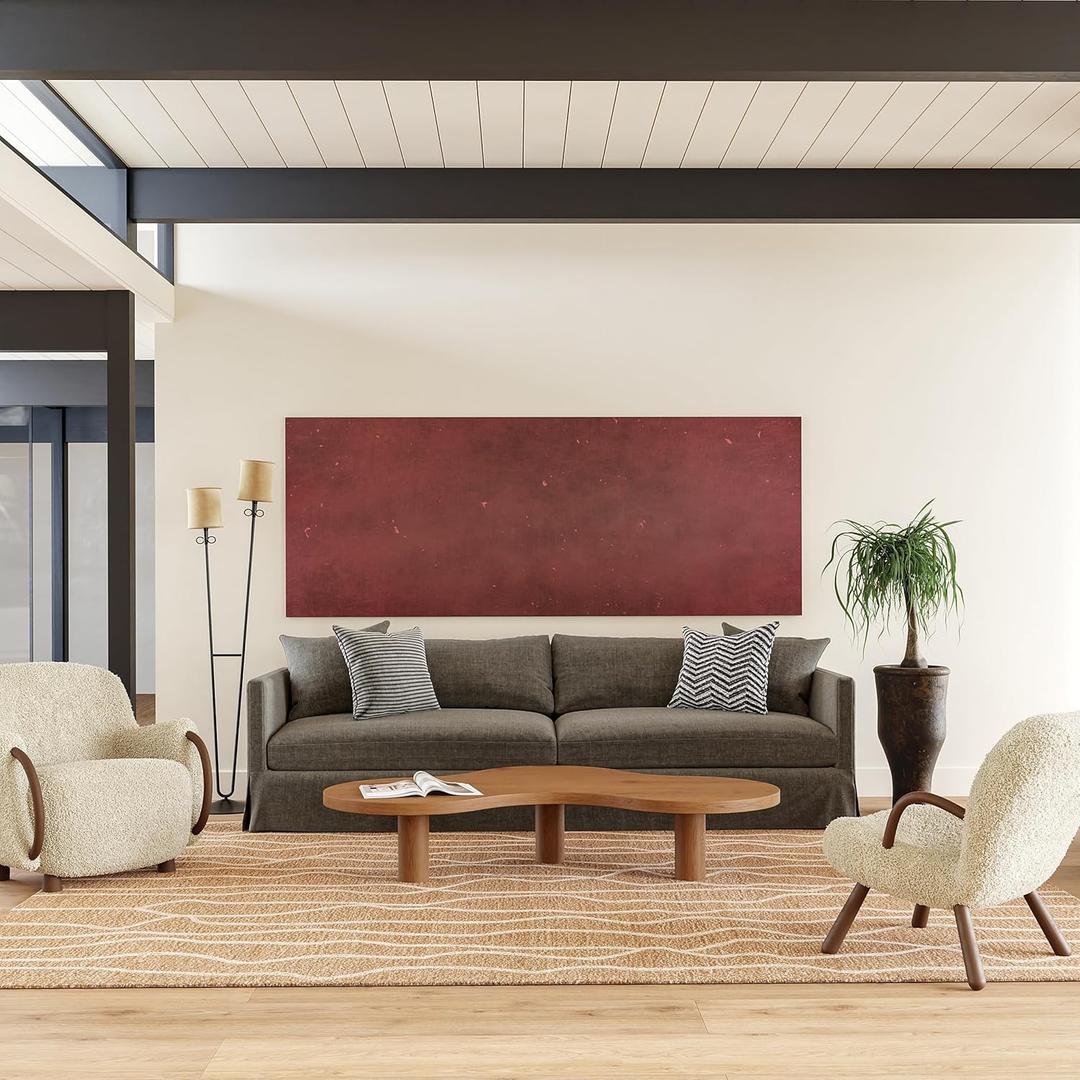 Rugs USA Mana Abstract Wool Area Rug, 5x8, Beige