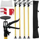 4 Pack 10FT Dust Barrier Poles, Spring Retractable Zipper Wall Poles for Dust Barriers System, Home & Construction, for Interior Decoration, Remodeling & Isolation Work