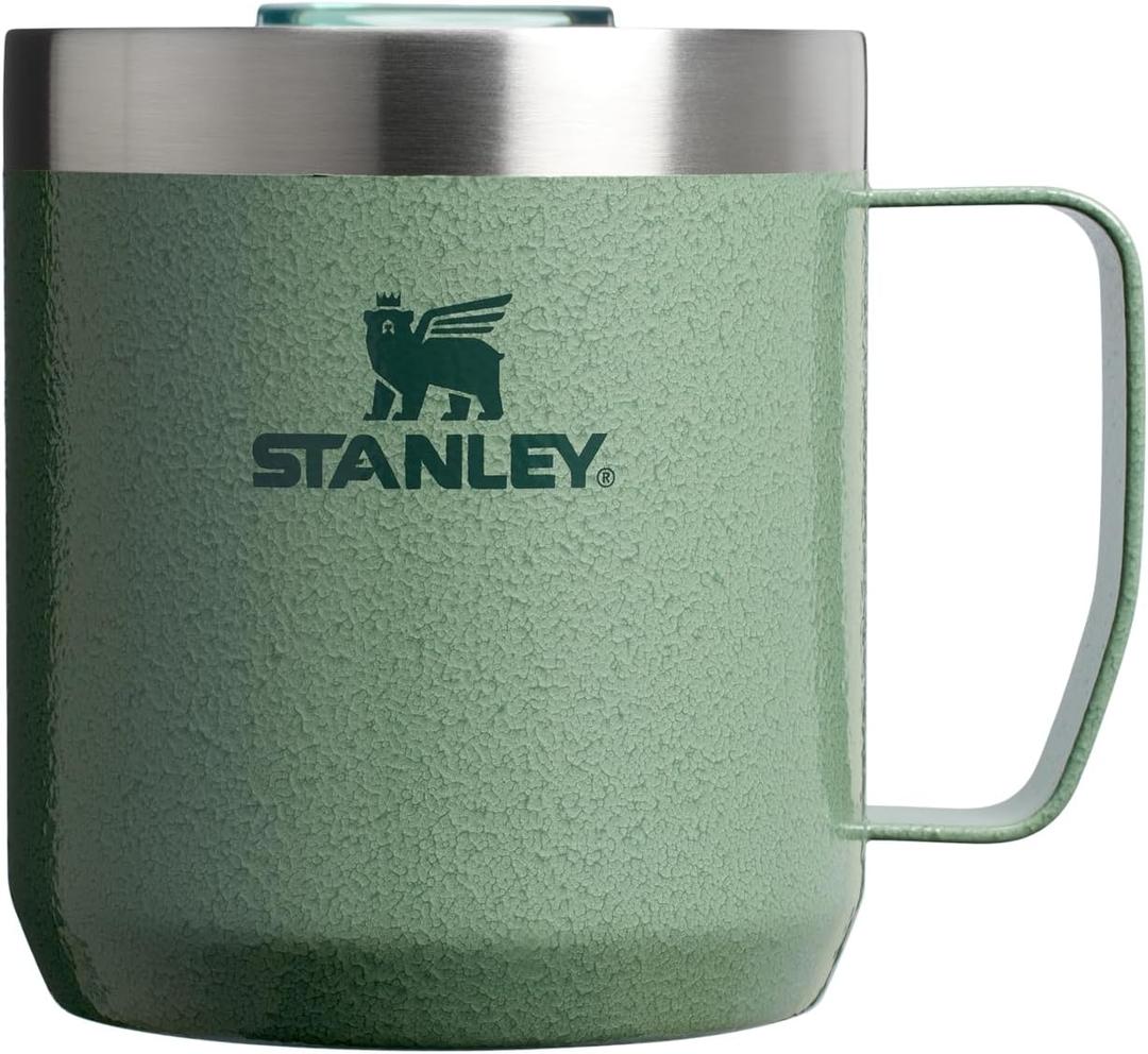 STANLEY Everyday Camp Mug | Drink Through Lid | Cup for Coffee, Tea and Drinks | Insulated Stainless Steel Coffee Mug | BPA-Free (12 Ounces, Hammertone Green)