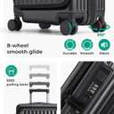 BAGSMART Top Opening Carry On Luggage 22x14x9 Airline Approved with TSA Lock, Expandable 20 Inch Deep Compartment Hard Shell Suitcases with Double Spinner Wheels, Black