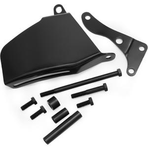 Long Water Pump Alternator Bracket, Black, Compatible with Chevy SBC SB 305 350, with Hardware (Black).1969 to 1986 SBC with Long Water Pump.