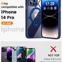 360 Rotatable Magnetic Stand for iPhone 14 pro Case Compatible with Mag-Safe 16FT Military Drop Protection, Anti-Scratch/Fingerprint Shockproof iPhone 14 pro Phone Case(Clear-Blue)