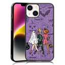MMYAJT Halloween Women Spooky Ghost Phone Case Fit for iPhone 14, TPU Shockproof Protective iPhone Case Eyeball Bat Bones Phone Cover Gift for Boy Girl Men Women