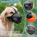 Mayerzon Dog Muzzle, Patented Mesh Muzzles for Medium Large Dogs, Soft Covered Mouth Guard with Adjustable Straps, Prevent Biting Chewing and Licking, Medium