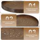Wooden Serving Tray Round Wood Serving Tray Decorative Platter, 13 Inch Fit for Home Decor Kitchen Coffee Table Candle Holder, (Brown)