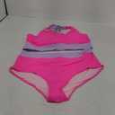 Aqua Eve Plus Size Two Piece High Waisted Bikini Swimsuits Scoop Neck Bikini Set Sporty Bathing Suits , Hot Pink, 18W
