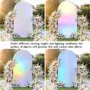 White and Silver Arch Backdrop Cover 7.2FT Wedding Arch Covers Stretchy Backdrop Birthday Party Colorful Arch Cover Spandex Balloon Banquet Graduation Bridal Baby Shower Photo Background Decoration
