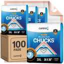Chucks Premium Disposable Underpads 36"x36" [100-Count] Ultra Absorbent Chux Incontinence Bed Pads Disposable Adult with Adhesive Tape, Pee Pads Pet Training Pads XXXL 36x36 Bulk Pack