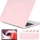 DONGKE for MacBook Pro 13 inch Case 2023 2022 2021 2020 Release Model: A2338 M2/M1 A2289 A2251 with Touch Bar & Touch ID, Frosted Matte Plastic Hard Shell Case & Keyboard Cover, Solid Pink