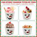 100 Pcs Christmas Snowman Treat Snack Cups 9 oz Disposable Paper Ice Cream Bowls, Holiday Dessert Snack Cups for Winter Holiday Xmas Party Supplies, Hot & Cold Food Containers