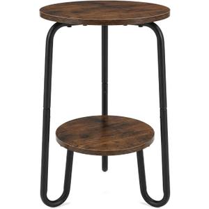 TREEZITEK 2 Tier Short Plant Table Indoor, Small Plant Stand Round Flower Pot Stand,17.8 Inch Tall Corner Plant Holder for Living Room, Balcony,Small Side Table for Coffee and The Remote