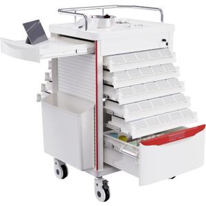 Medication Bins Cart with 200 Bins, 10 Drawers - Dual-Sided Open