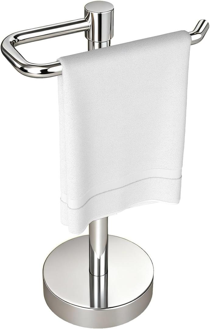 YUMORE Hand Towel Holder Stand Countertop Towel Rack Free Standing Towel Bar Hanger for Bathroom Kitchen