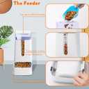 Cat Food Dispenser and Cat Water Dispenser Set with Stainless Steel Bowls Gravity Dog Feeder for Small Medium Big Cat Dog Pet Puppy Kitten, 1 Gallon x 2