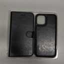 Bocasal Compatible with iPhone 12 Pro Max Wallet Case with Card Holder PU Leather Magnetic Detachable Kickstand Shockproof Wrist Strap Removable Flip Cover 6.7 inch (Black)