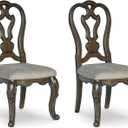 Signature Design by Ashley Maylee Classic Upholstered Armless Dining Chair, Set of 2, Dark Brown, 22"W x 26"D x 44"H