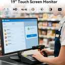 Touchscreen Monitor 19 Inch, 10-Point Multi Touch Screen Monitor 1440900 HD Display with HDMI VGA AV BNC USB Ports, VESA, Build-in Speakers for POS, Office, and Industrial Use
