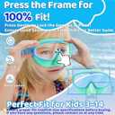 Vvinca Kids Swim Goggles with Nose Cover Comfort Fabric Strap, Wide View Diving Mask Anti-Fog/UV Swimming Goggles for 3-12