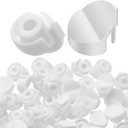 Wonderjune 50 Pcs Door Screw Hole Plugs Entry Door Frame Plugs Plastic,White(Diameter 1/4 x 5/16 Inch,Compatible with Odl/Western Reflection)