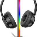 New bee RGB Headphone Stand Desk Gaming Headset Holder with 7 Light Modes and Non-Slip Rubber Base Suitable for All Earphone Accessories(Black)