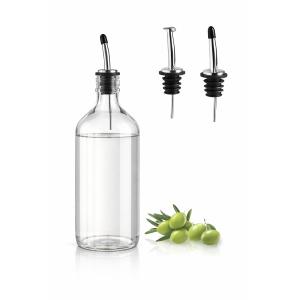 Sweejar Ceramic Olive Oil Dispenser Bottle, Opaque Oil Cruet Protects to Reduce Oxidation, Suitable for Storage Vinegar, Coffee Syrups & Other Liquids, Pack of 1, 15.5 Fl Oz(Dark Grey)