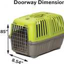 MidWest Homes for Pets Spree Travel Carrier Hard-Sided Dog & Cat Carrier, Small Pet Travel Crate with Handle, Ventilated Design, Easy Assembly, 22-Inch, Green