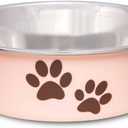 Loving Pets Bella Dog Bowls- Stainless Steel Dog & Cat Bowls - Spill Proof Dog Food Bowl, Cat Bowl, Puppy Essentials & Pet Supplies Great for Home & Travel (Small 10-20 lbs, Paparazzi Pink)