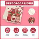 XCHI Roses Flowers Love Hearts Vase Valentines Day Table Runner Table Decoration for Party Home Kitchen Dining Dinner Holiday Decor 13x36 Inch