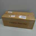 BUYMAX Plant Pots Indoor 5 inch Ceramic Flower Pot with Drainage Hole and Ceramic Tray - Gardening Home Desktop Office Windowsill Decoration Gift, Set of 4-Plants NOT Included (Patina)