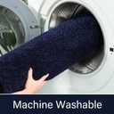 LOCHAS Bathroom Rug 36x24 Inch, Soft Thick Absorbent Microfiber Bath Rugs for Bathroom, Machine Washable, Shaggy Plush Non Slip Bath Mat for Tub, Shower Floor, Quick Dry Mats, Navy