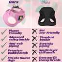 EcoBark Teacup Dog Harness - Luxury Step in Dog Harnesses XXXS - Reflective and Adjustable Vest Harness - Soft Mesh Halter Harness Vest for Puppies & Dogs (Baby Pink)