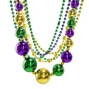 Necklaces Round Multi Colors Costume Necklace for Events and Party Favor Novelty,Carnival Party Supplies (3pcs)