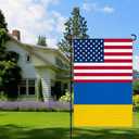 Ukraine USA Friendship Garden Flag12x18 in Burlap Ukrainian America US Outdoor Banner for Patio Yard with Double Side