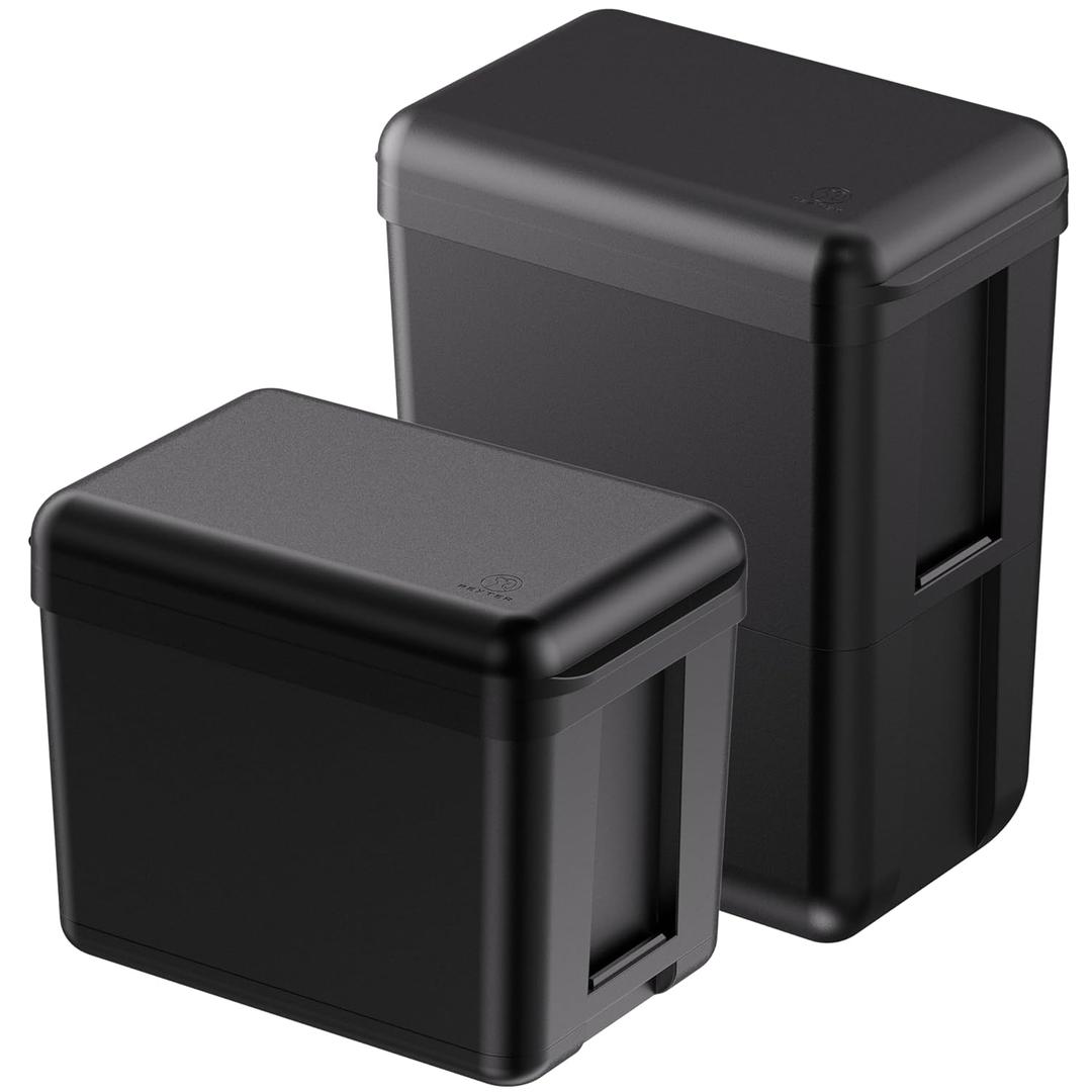 Dog Poop Trash Can Outside Use - 13L / 3.5 Gal Outdoor Dog Waste Container with Lid - Odor Free Waste Station for Backyard - Poop Bag Holder - Includes 10 Heavy Duty Waste Bags (Black)