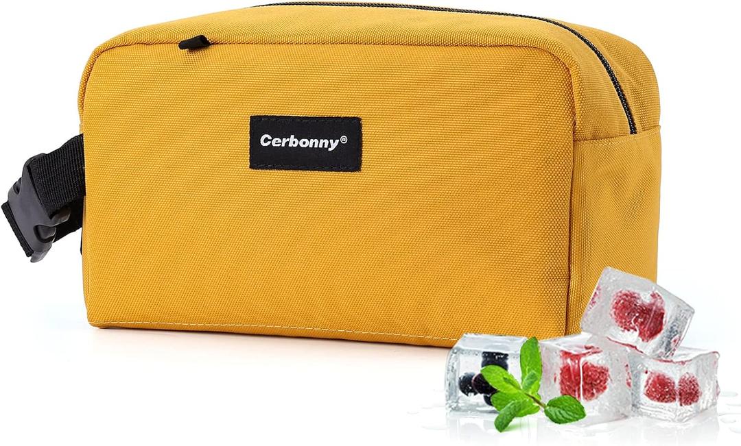 Small Cooler Bag Freezable Lunch Bag for Work School Travel,Small Lunch Bag,Insulated Snack Bag for Adults/Kids,Mini Cooler,Freezable Lunch Box Fit for Yogurt (Yellow-S)