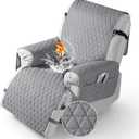 TAOCOCO 100% Waterproof Recliner Cover - Recliner Cover with Non-Slip Granule, Recliner Chair Covers with Elastic Band, Recliner Chair Covers for Reclining Chair(Light Gray, Medium-25'')