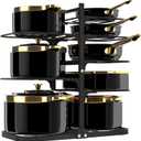 Podxco Heavy Duty Pots and Pans Organizer Under Cabinet: 8-Tier Adjustable Pot and Pan Organizer, Space Saving Pan Organizers Inside Cabinet, 21" Kitchen Storage Pot Rack Organizer for Cast Iron Pan (21"H)