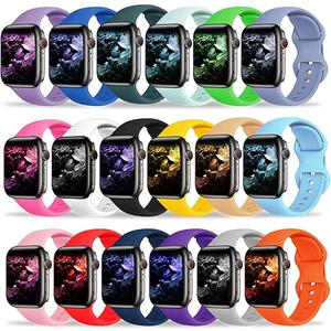 Kounlsyam 18 Pack Bands Compatible with Apple Watch Band 42mm 41mm 40mm 38mm for Women Men, Sport Silicone Breathable Strap for iWatch Series Ultra 11 10 9 8 SE 7 6 5 4 3 2 1