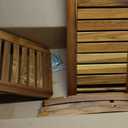 Teak Shower Bench 21 Inch, Fully Assembled Wood Bath Stool for Shower & Spa, The Hermod