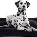 Coohom Deluxe Plush Dog Bed Pet Cushion Crate Mat,Fulffy Comfy Kennel Anti-Slip Washable Pad for Medium Large X-Large Dogs(XX-Large, Black)