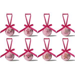 Pink Christmas Decor - Pink Christmas Tree Decorations Snowman Santa Candy Hanging Ornaments Balls, Cute Decorations Ball 1.18 Inch for Xmas Tree Party Home HolidayXmas Gifts Set of 16Pcs